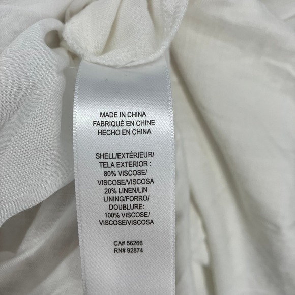 Splendid White Linen Blend Maxi Dress Beach Bohemian Minimalist Cottagecore M - Picture 8 of 10